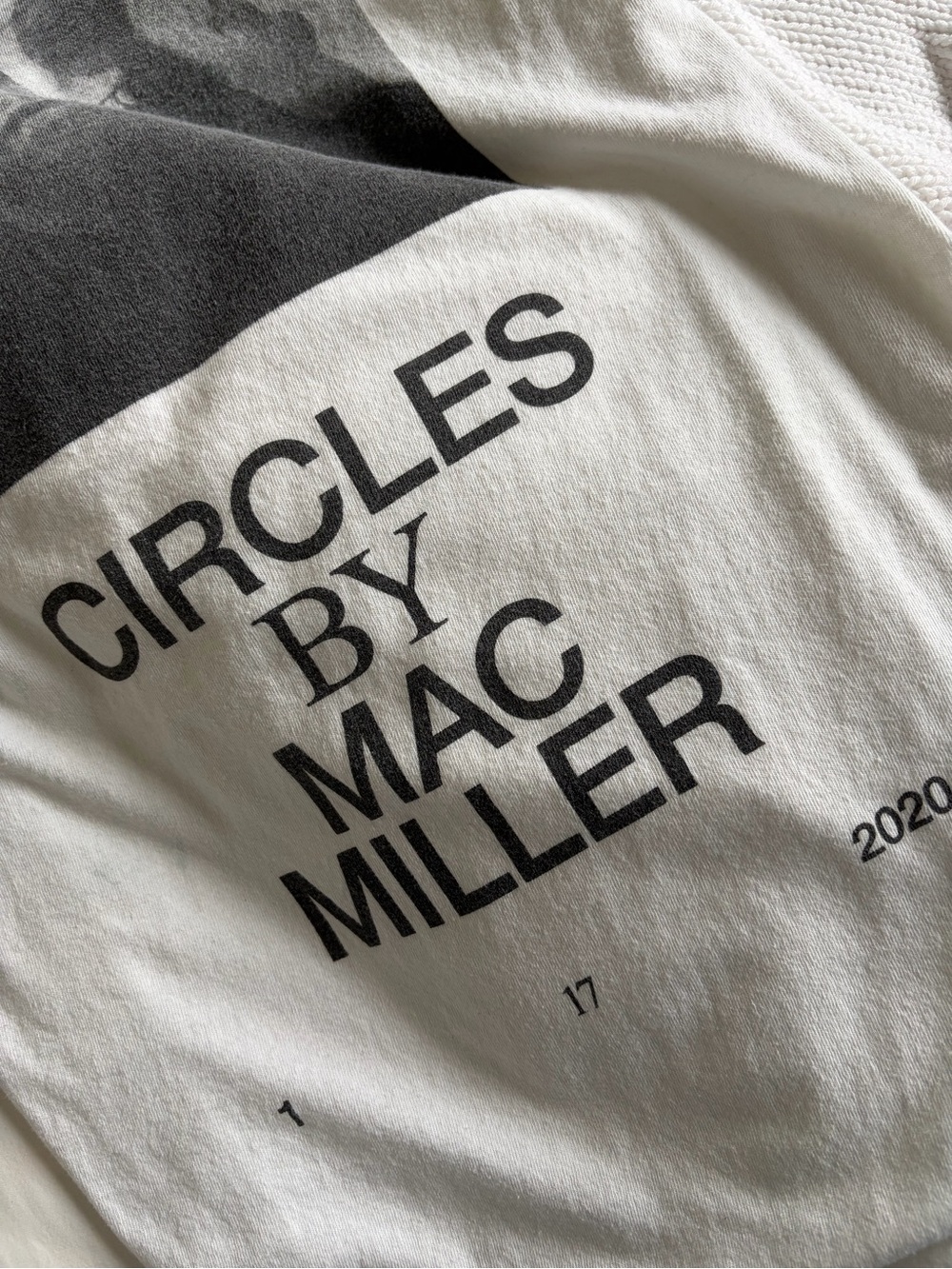 White Crewneck Sweater with Black Typographic Graphic